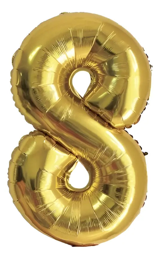 Globo Metálico Número 80 Cm Dorado Cotillón