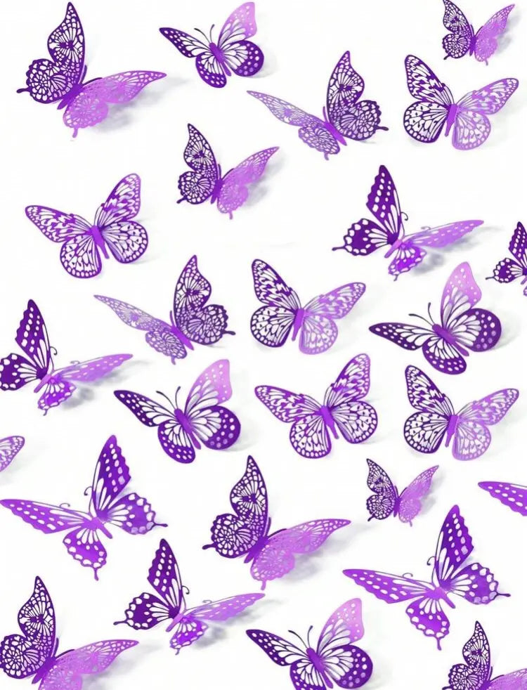 Mariposas Decorativas 3d Para Pared Globos Ramos O Torta X12