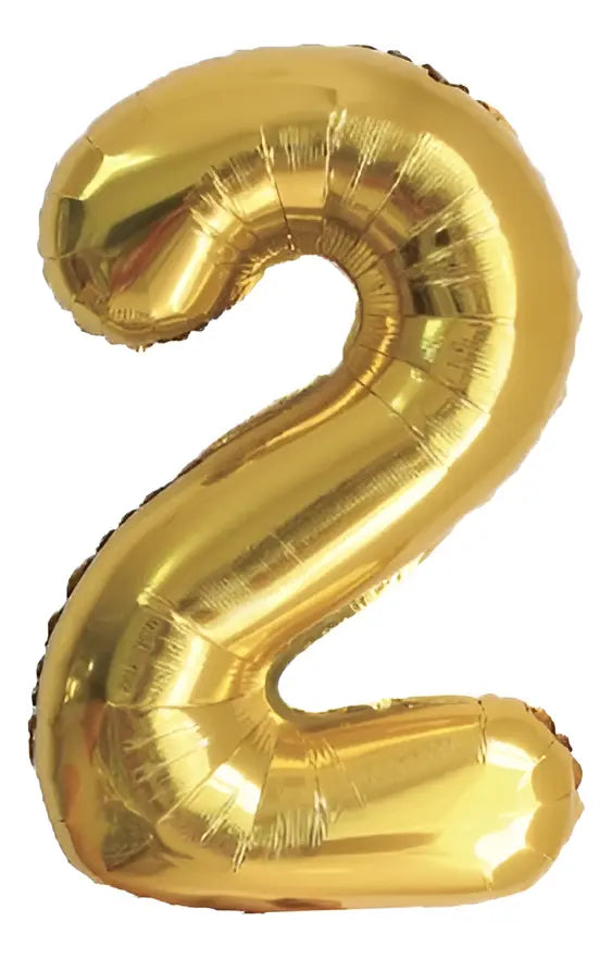 Globo Metálico Número 80 Cm Dorado Cotillón