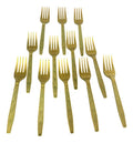 Tenedores Desechables Plástico Dorado Oscuro Pack 12