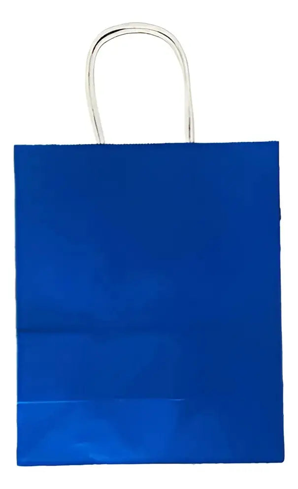 Pack 12 Bolsas Papel Kraft 21x15x8cm con Manija para Cumpleaños y Eventos