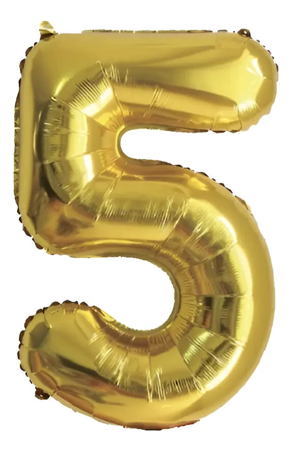 Globo Metálico Número 80 Cm Dorado Cotillón