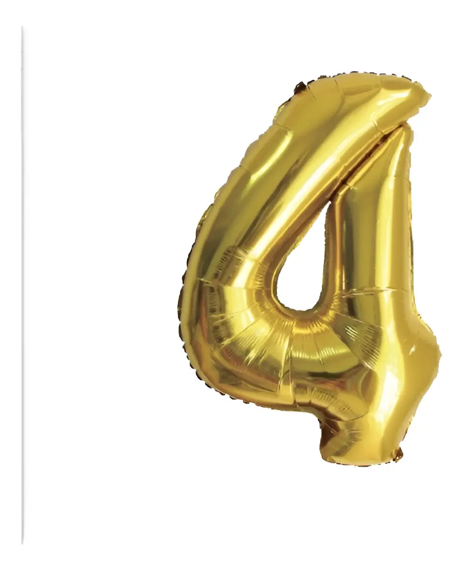 Globo Metálico Número 80 Cm Dorado Cotillón