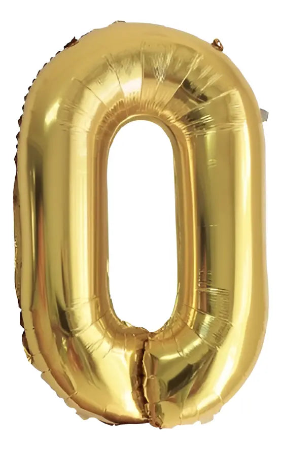 Globo Metálico Número 80 Cm Dorado Cotillón