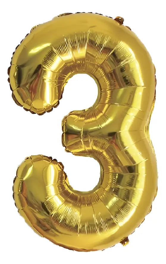 Globo Metálico Número 80 Cm Dorado Cotillón