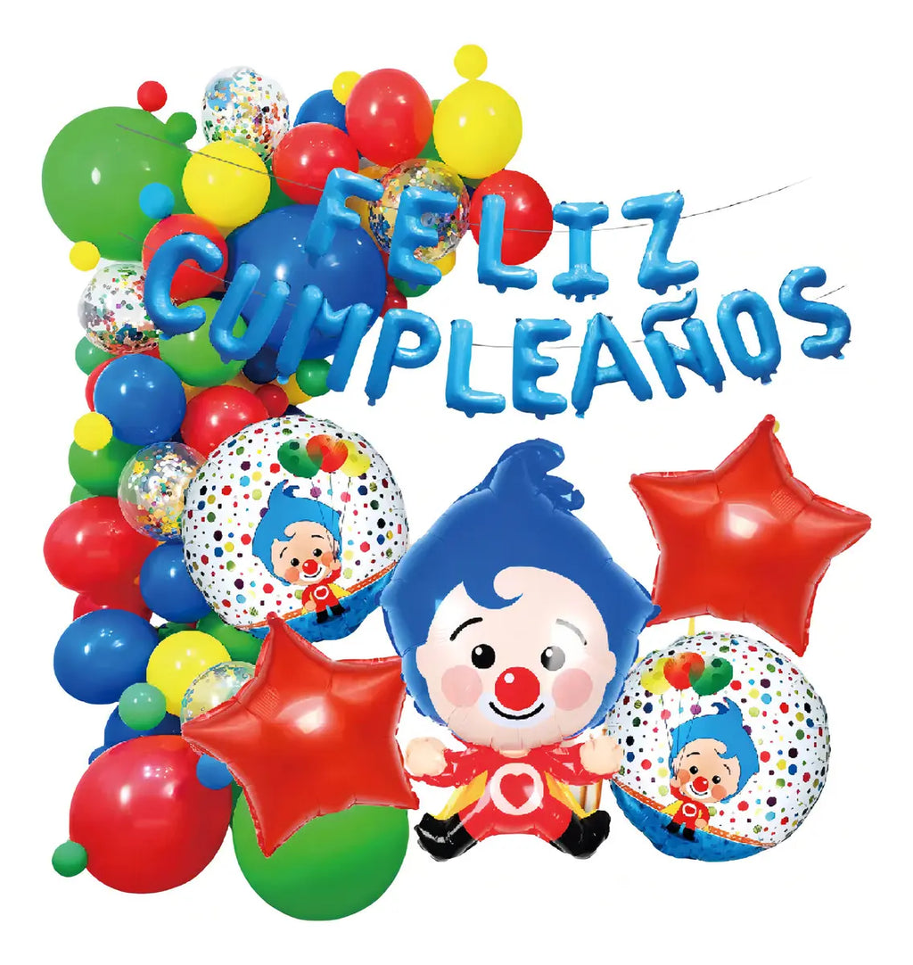 Set de Globos Plim Plim para Cumpleaños con 57 Piezas Multicolor