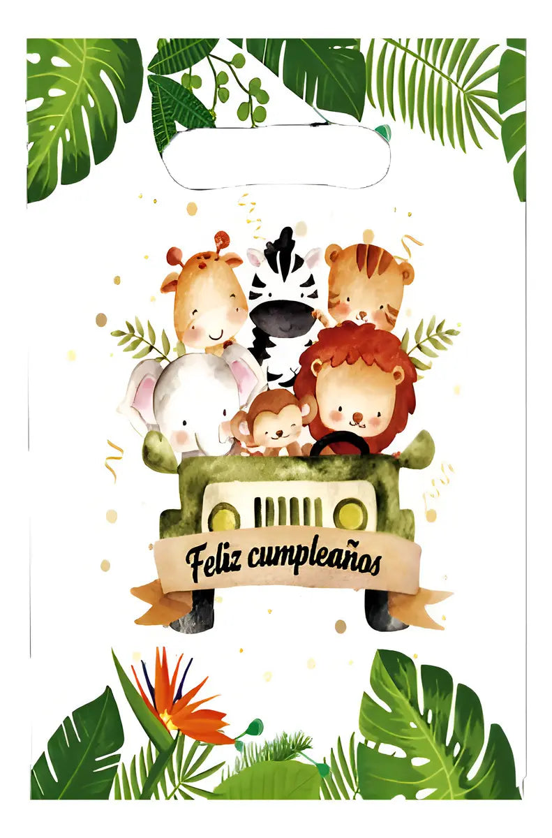 Pack 10 Bolsas De Cumpleaños Safari