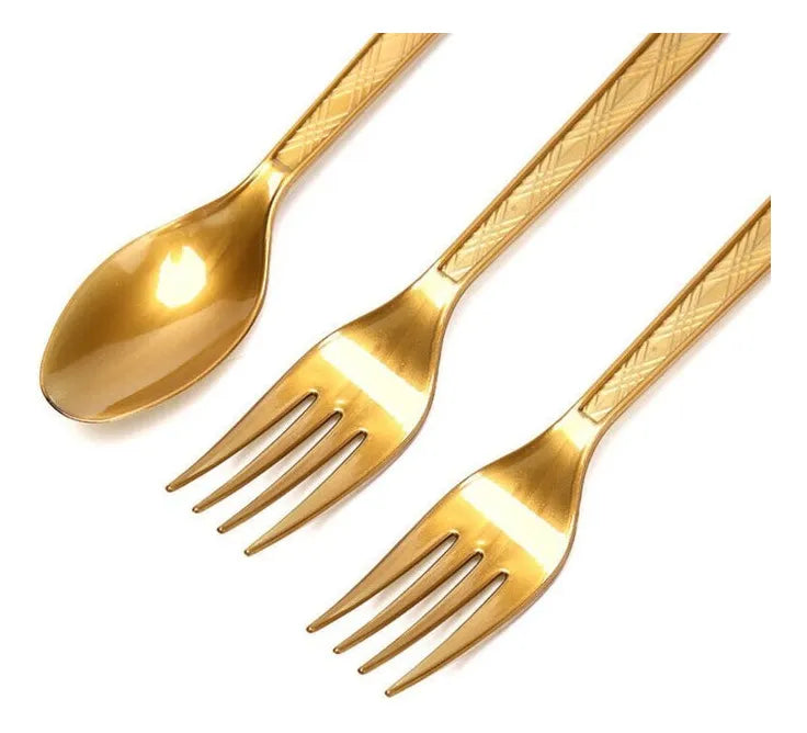 Cucharas Desechables Plásticas 12 Uds Mango Dorado Para Postres y Fiestas
