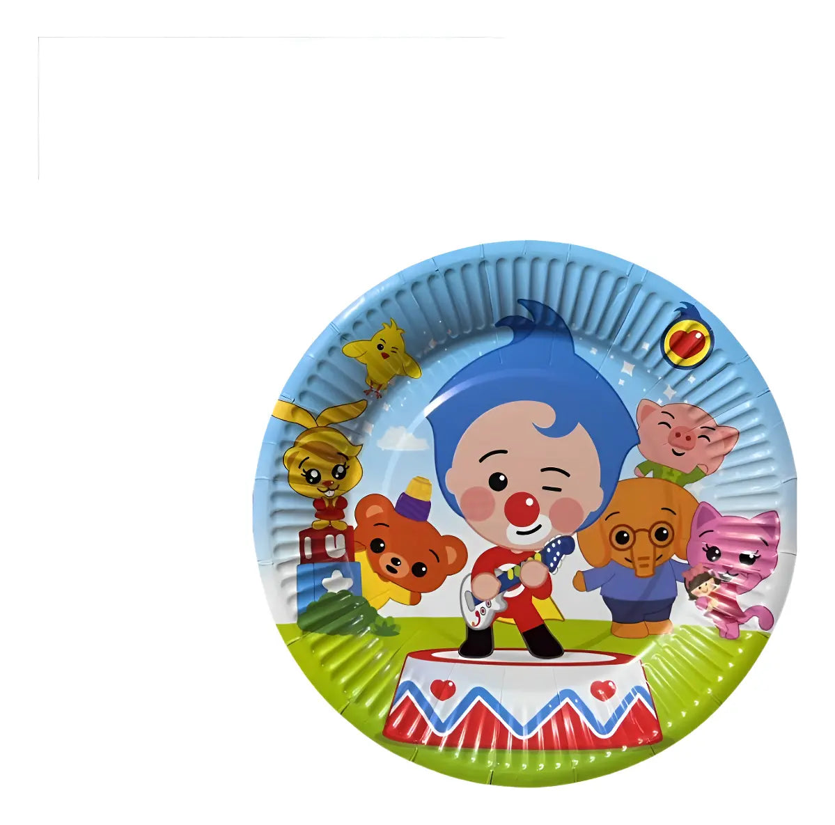 Pack 10 Platos De Cartón Payaso Plim Plim Cumpleaños