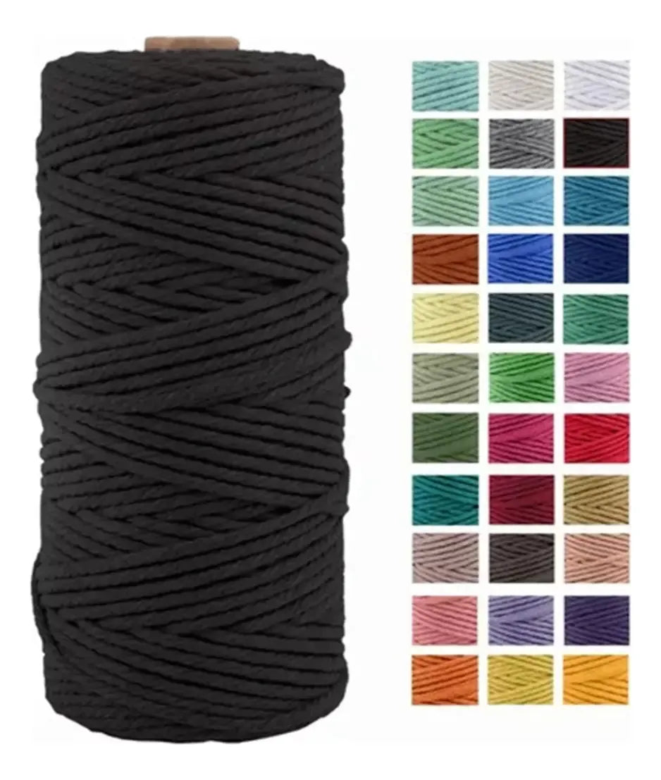 Cordón Para Macramé De 3 Mm Rollo De 100 Metros 100% Algodón