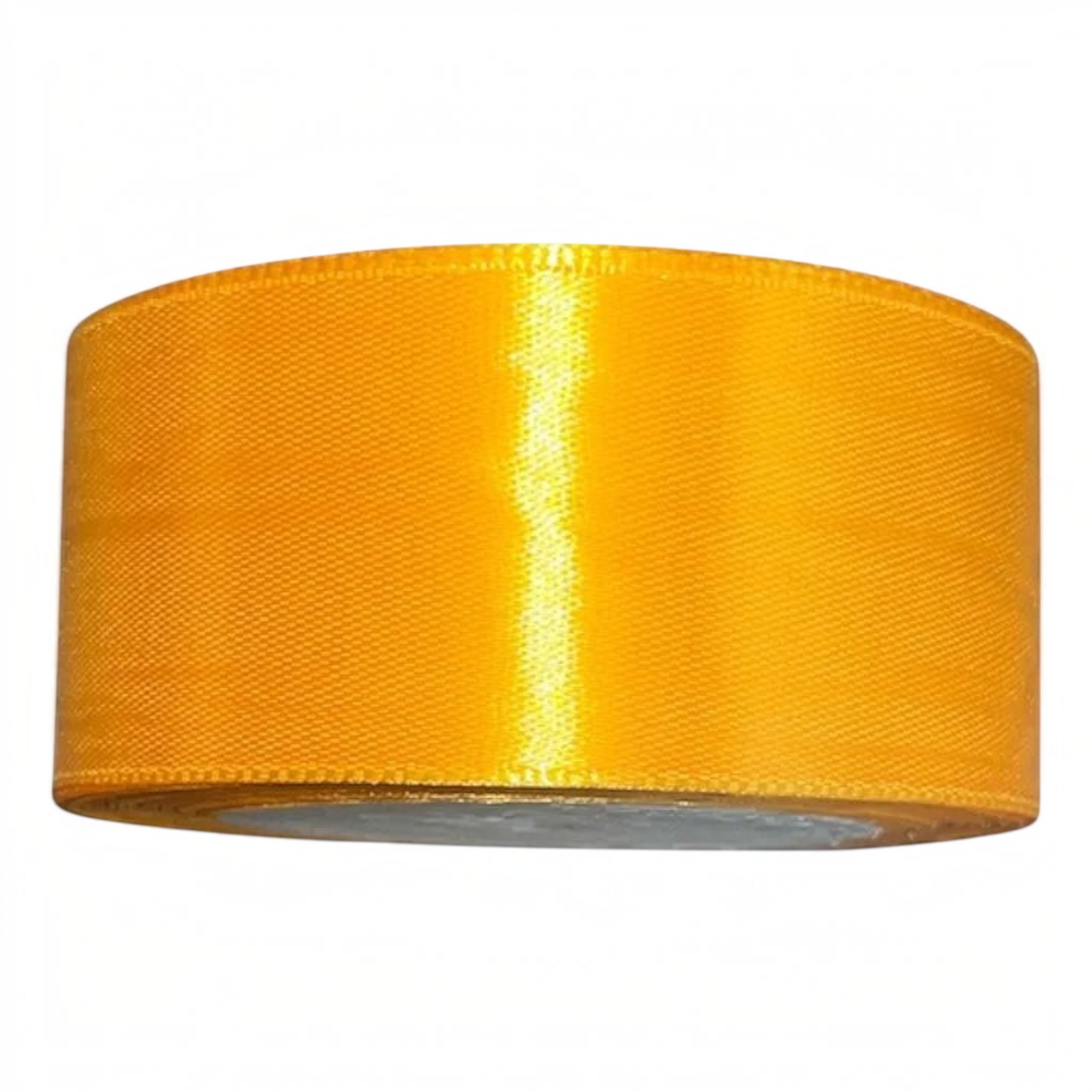 Rollo de cinta satín doble cara color amarillo brillante de 4cm de ancho de Importadora Acacia para manualidades