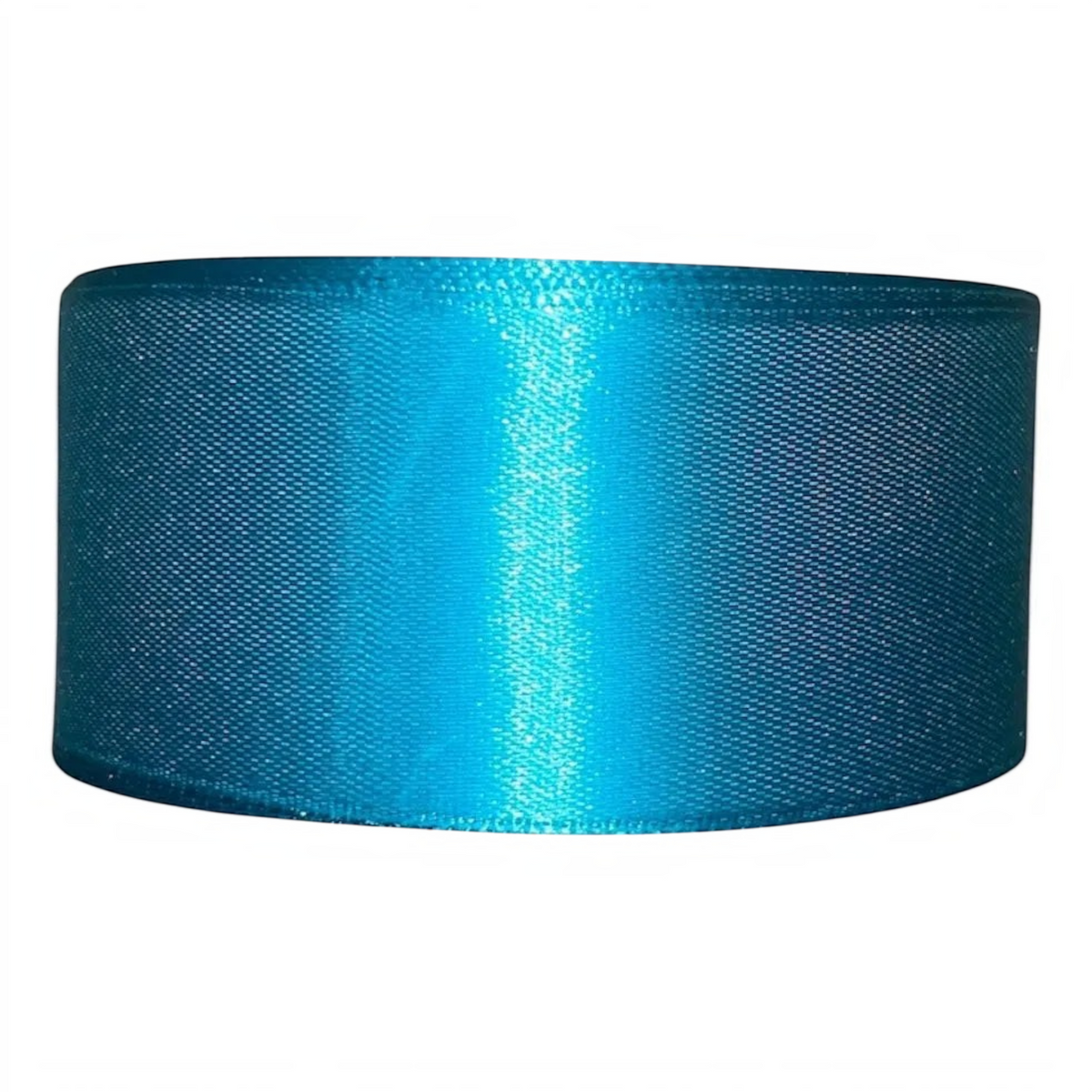 Cinta satín azul brillante de 4cm de Importadora Acacia, ideal para manualidades, lazos y decoración de regalos.