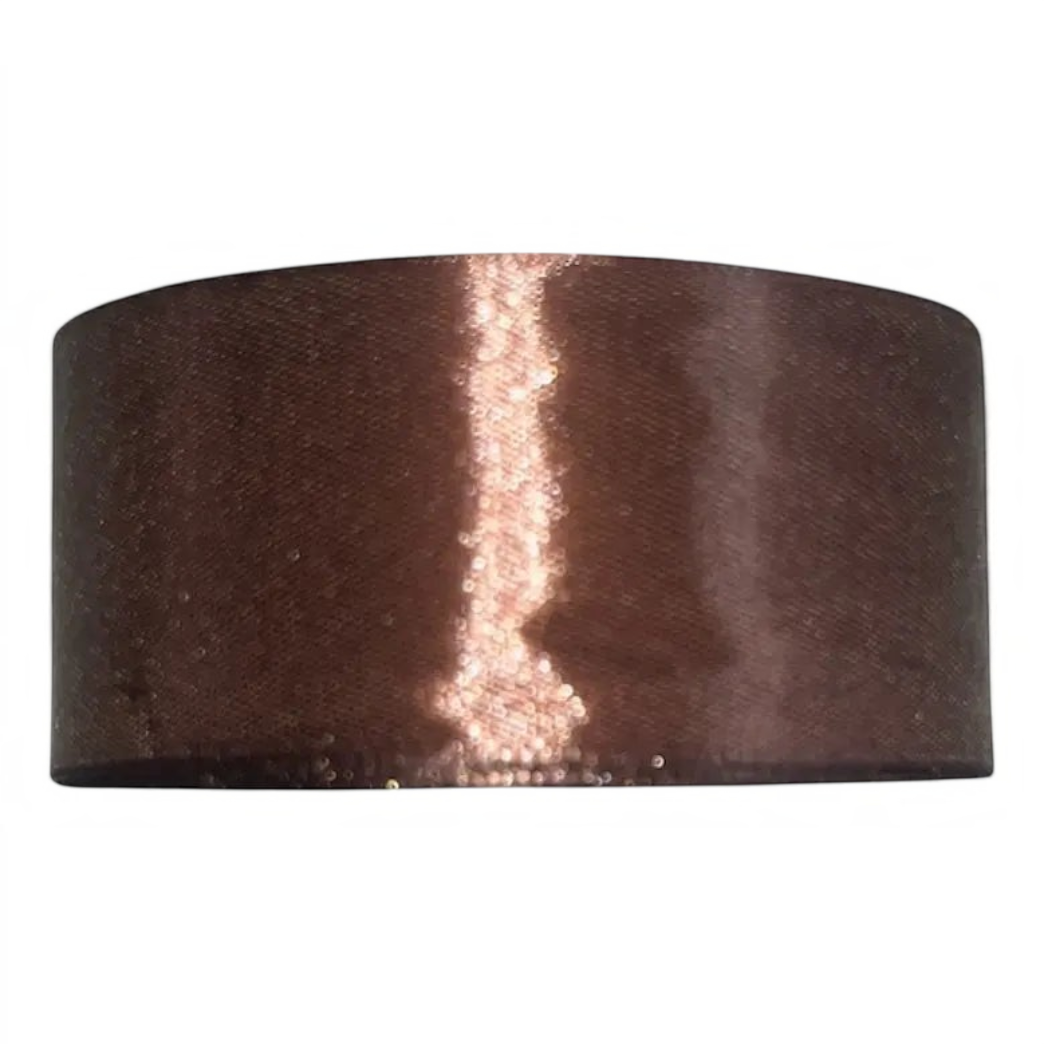 Cinta satín de doble cara color café de Importadora Acacia, 4 cm de ancho, ideal para manualidades y decoración.