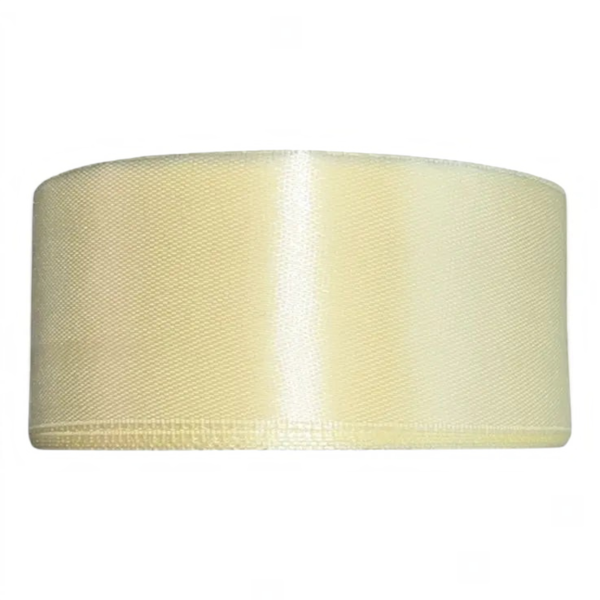 Cinta satín Importadora Acacia color crema de 4 cm de ancho, ideal para manualidades, lazos y decoración elegante.