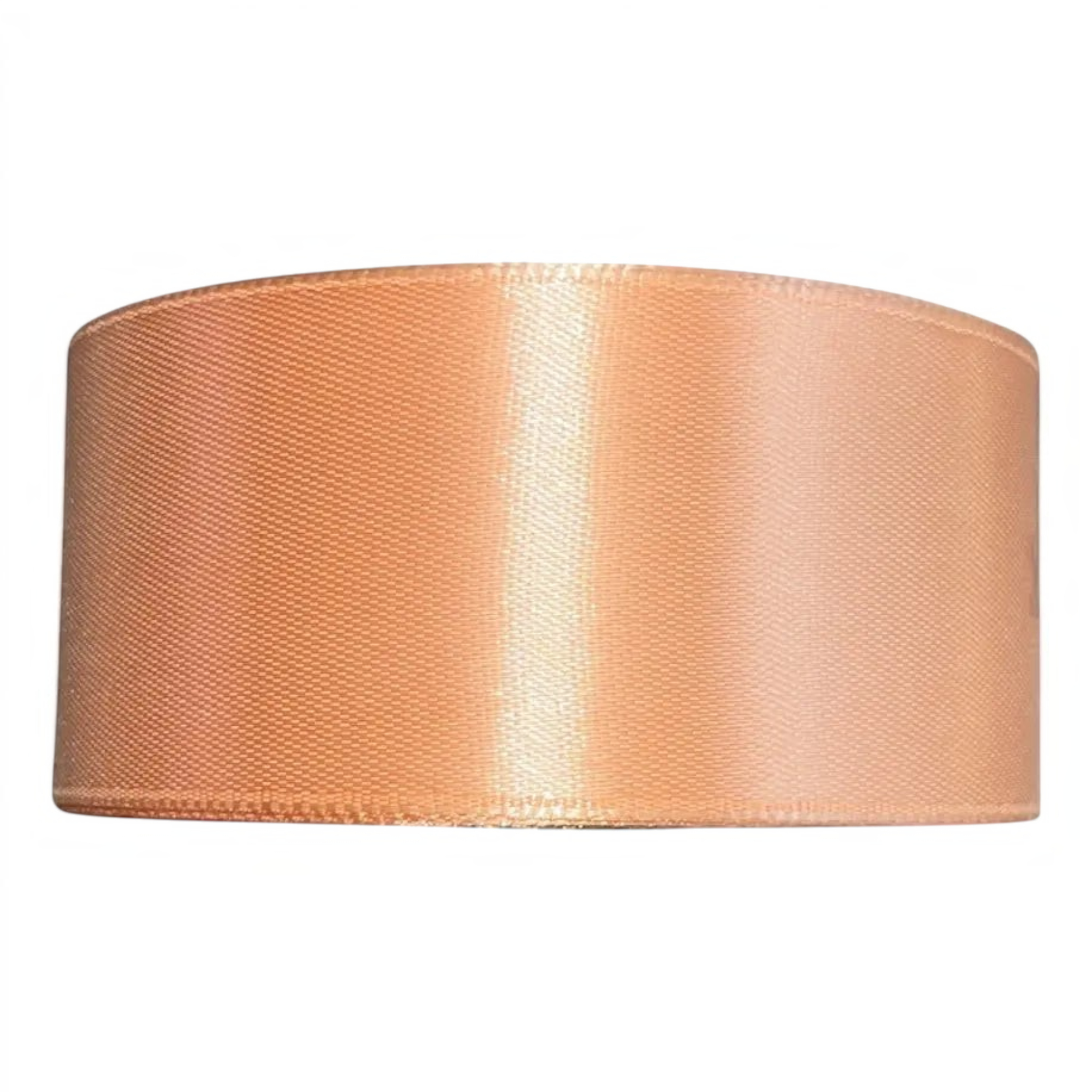 Cinta satín Importadora Acacia color durazno de 4 cm de ancho, ideal para manualidades y decoración elegante.
