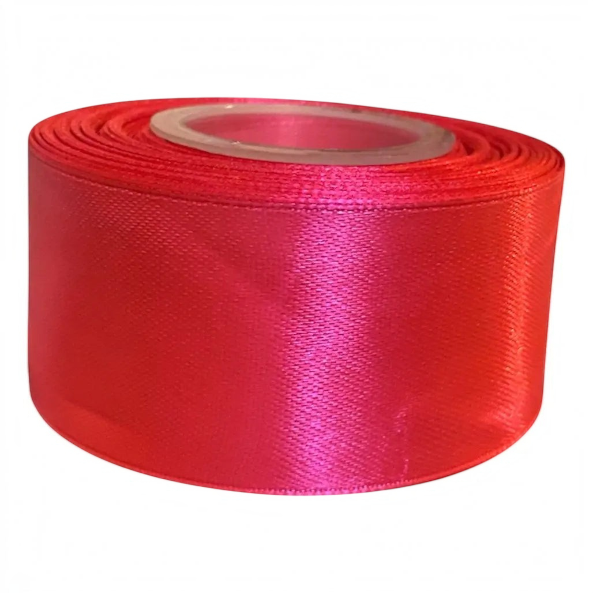 Rollo de cinta satín doble cara color fucsia de 4cm de Importadora Acacia para manualidades y decoración elegante