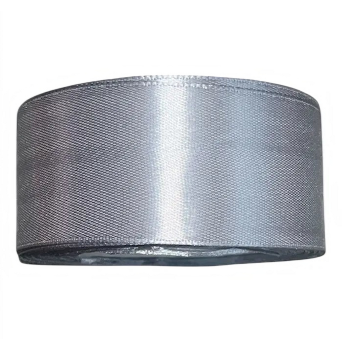 Rollo de cinta satín plateada de doble cara de 4 cm de ancho, ideal para manualidades de Importadora Acacia