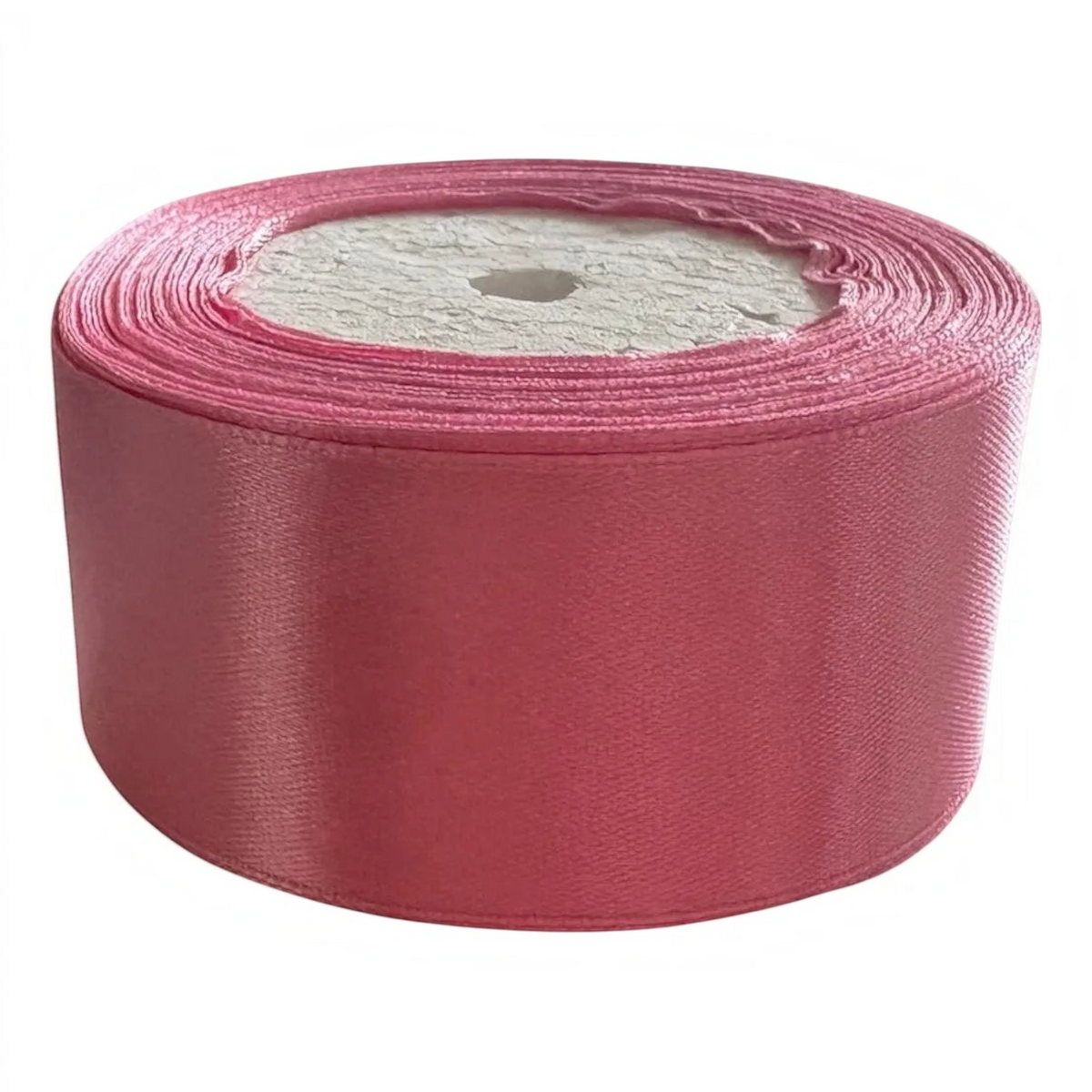 Rollo de cinta satín rosa de doble cara de 4cm de ancho de Importadora Acacia para manualidades y decoración elegante