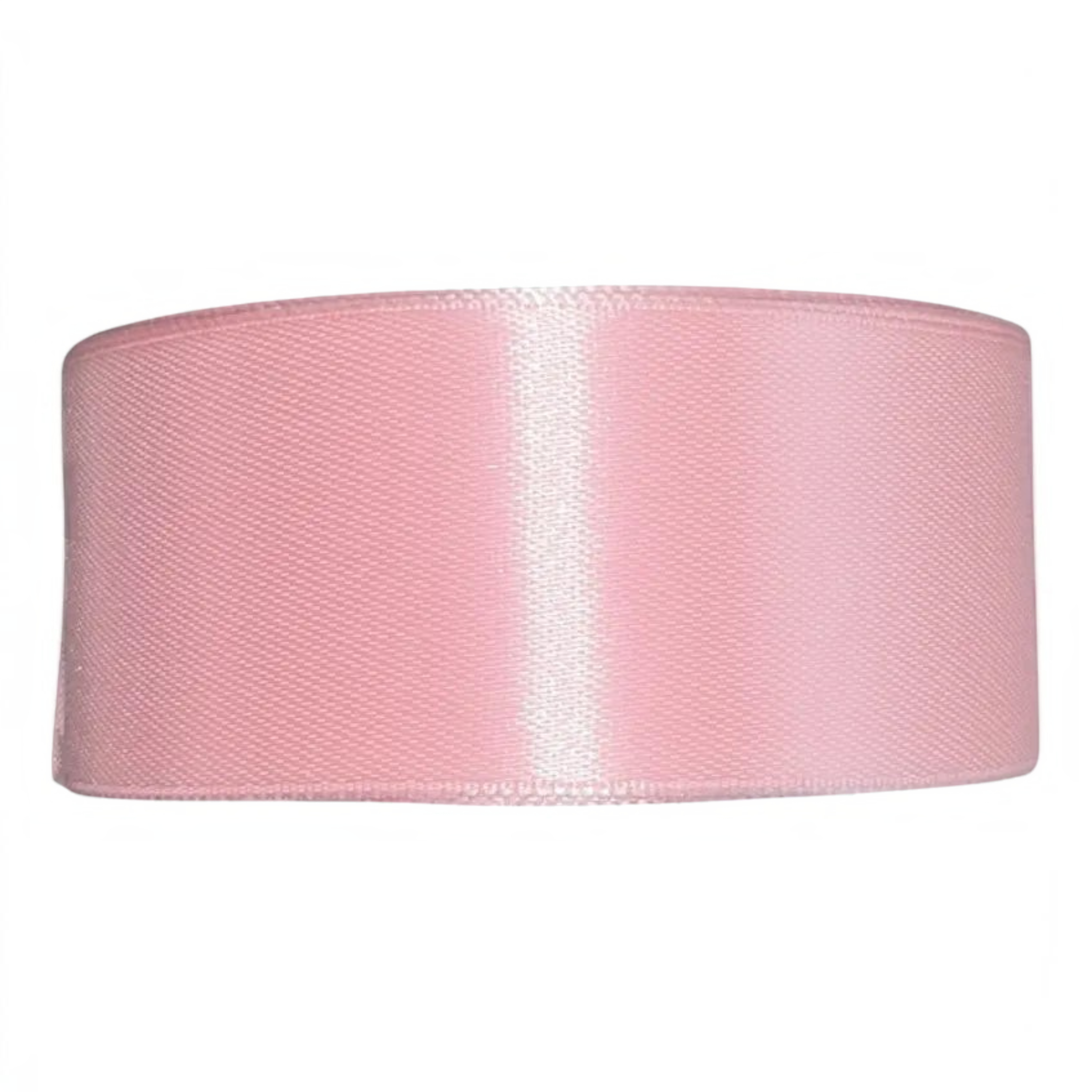 Cinta satín rosa de doble cara Importadora Acacia de 4 cm de ancho, ideal para manualidades y decoración elegante.