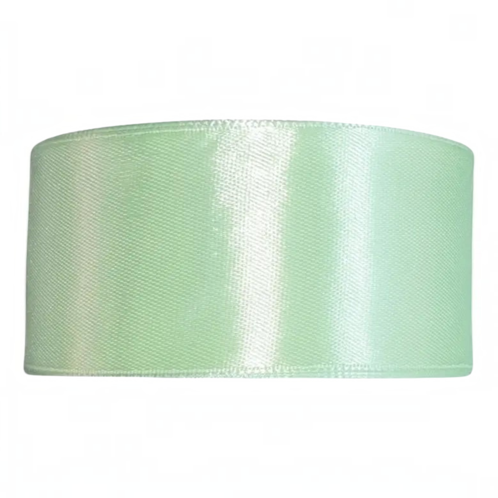 Cinta satín de doble cara color verde menta de 4 cm de ancho, ideal para manualidades de Importadora Acacia