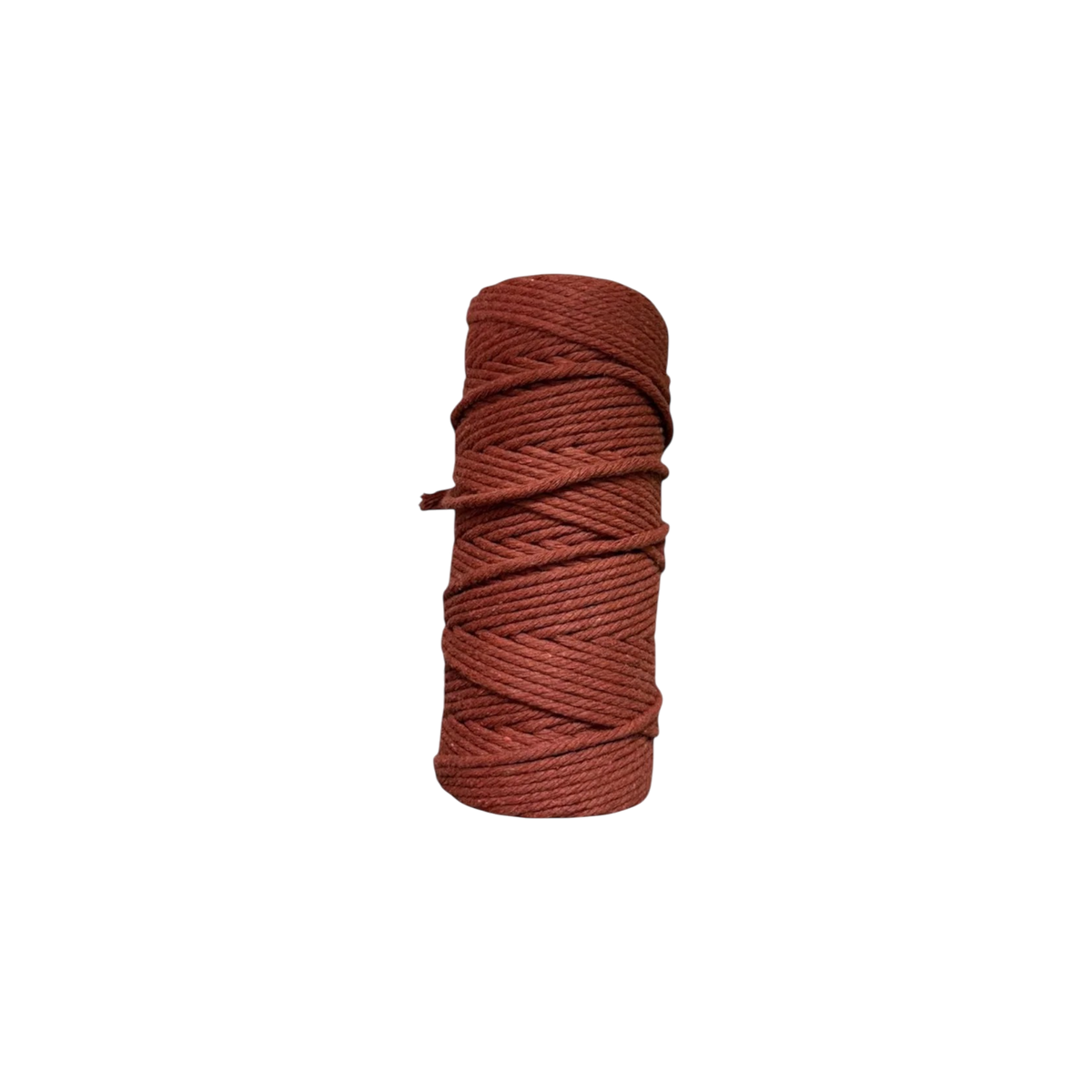 Rollo de cordón para macramé Importadora Acacia de 3 mm en color terracota, fabricado en 100% algodón natural.