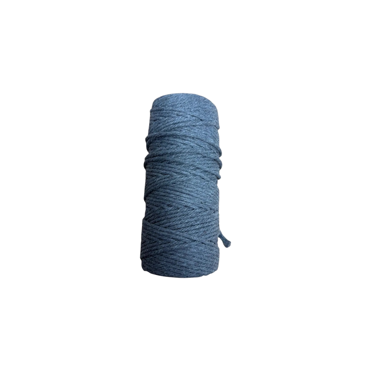 Rollo de cordón para macramé Importadora Acacia de 3 mm en color azul, fabricado en 100% algodón natural.