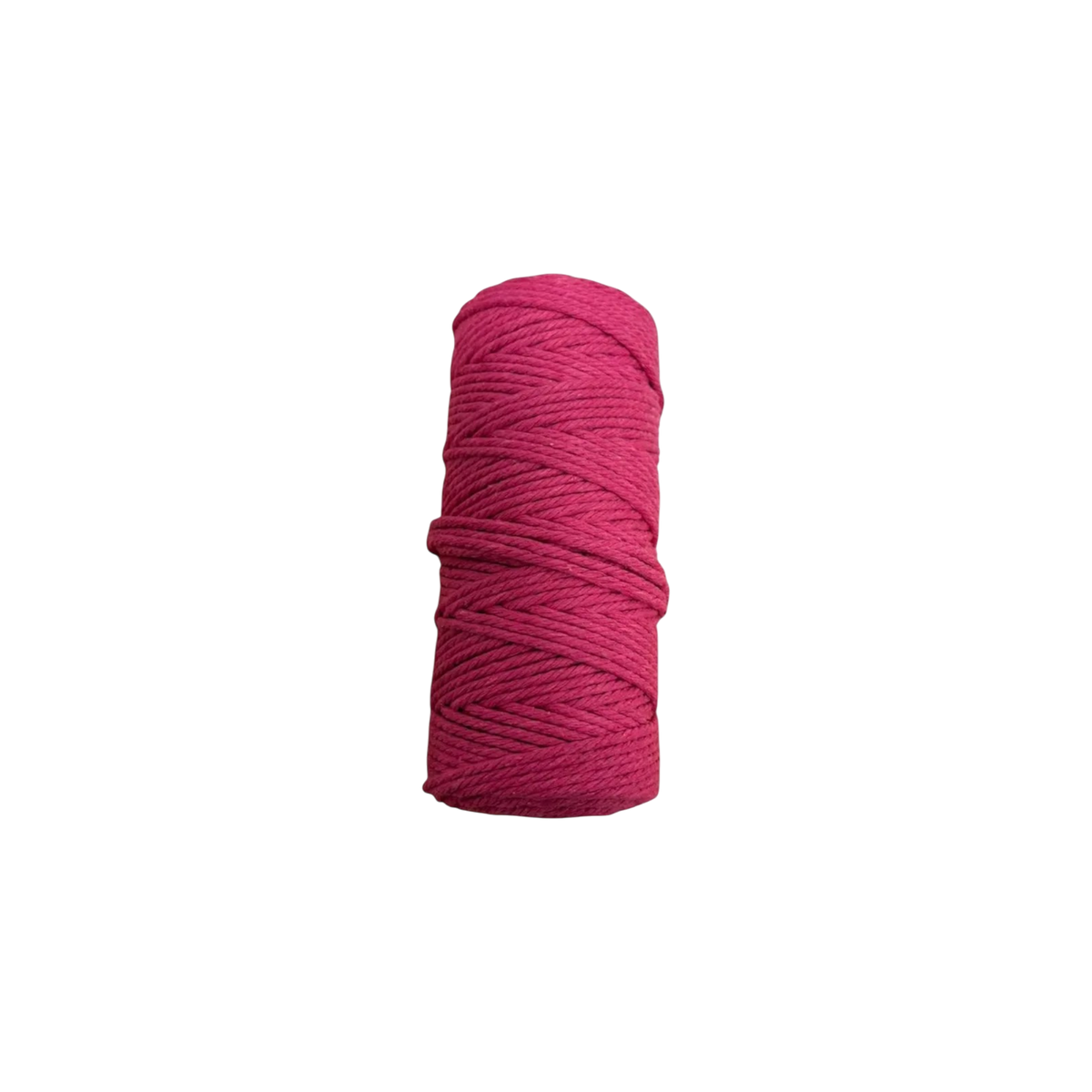 Rollo de cordón para macramé Importadora Acacia de 3 mm en color fucsia, fabricado en algodón 100% natural.