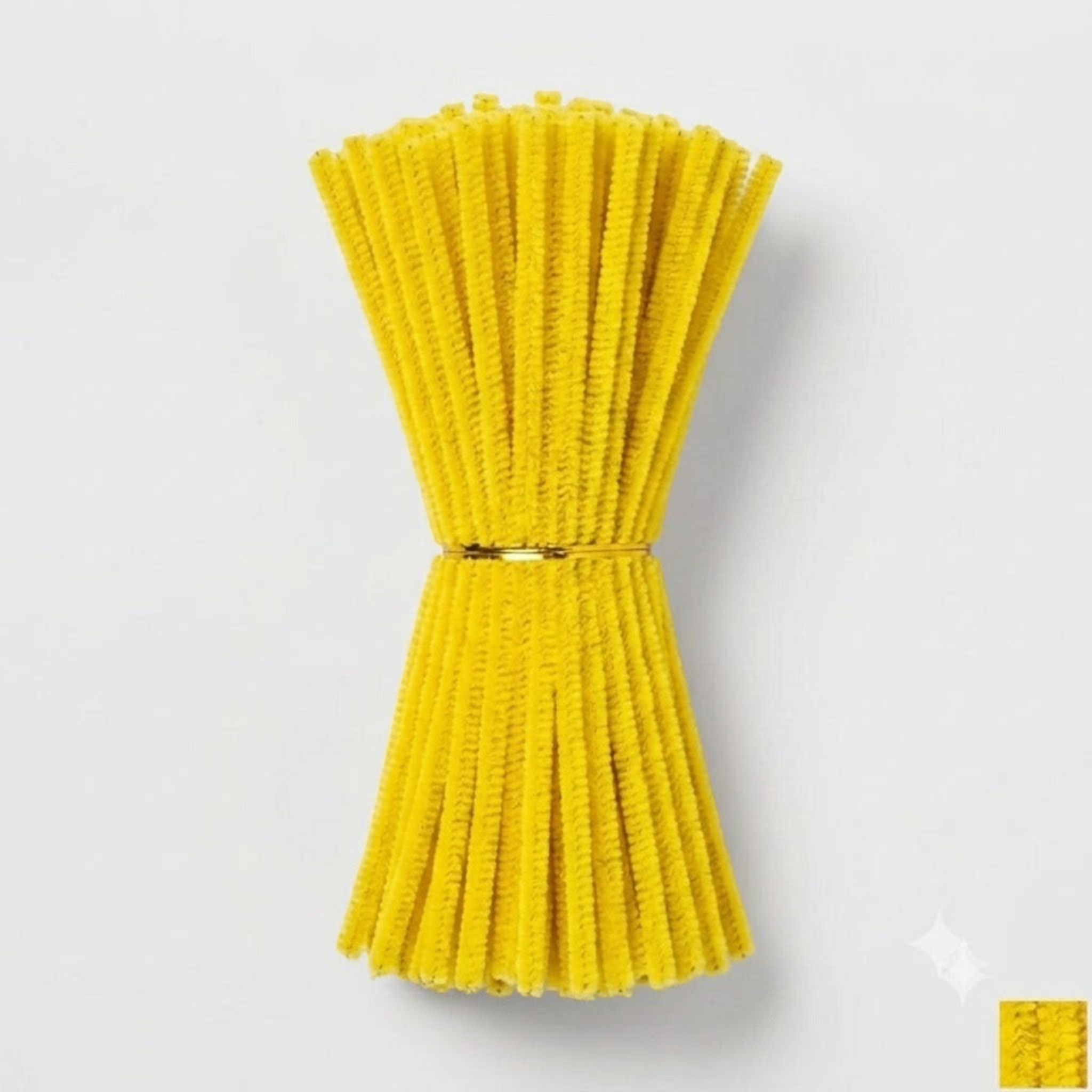 Set de 100 limpiapipas amarillos Importadora Acacia de 30 cm para manualidades y proyectos creativos escolares