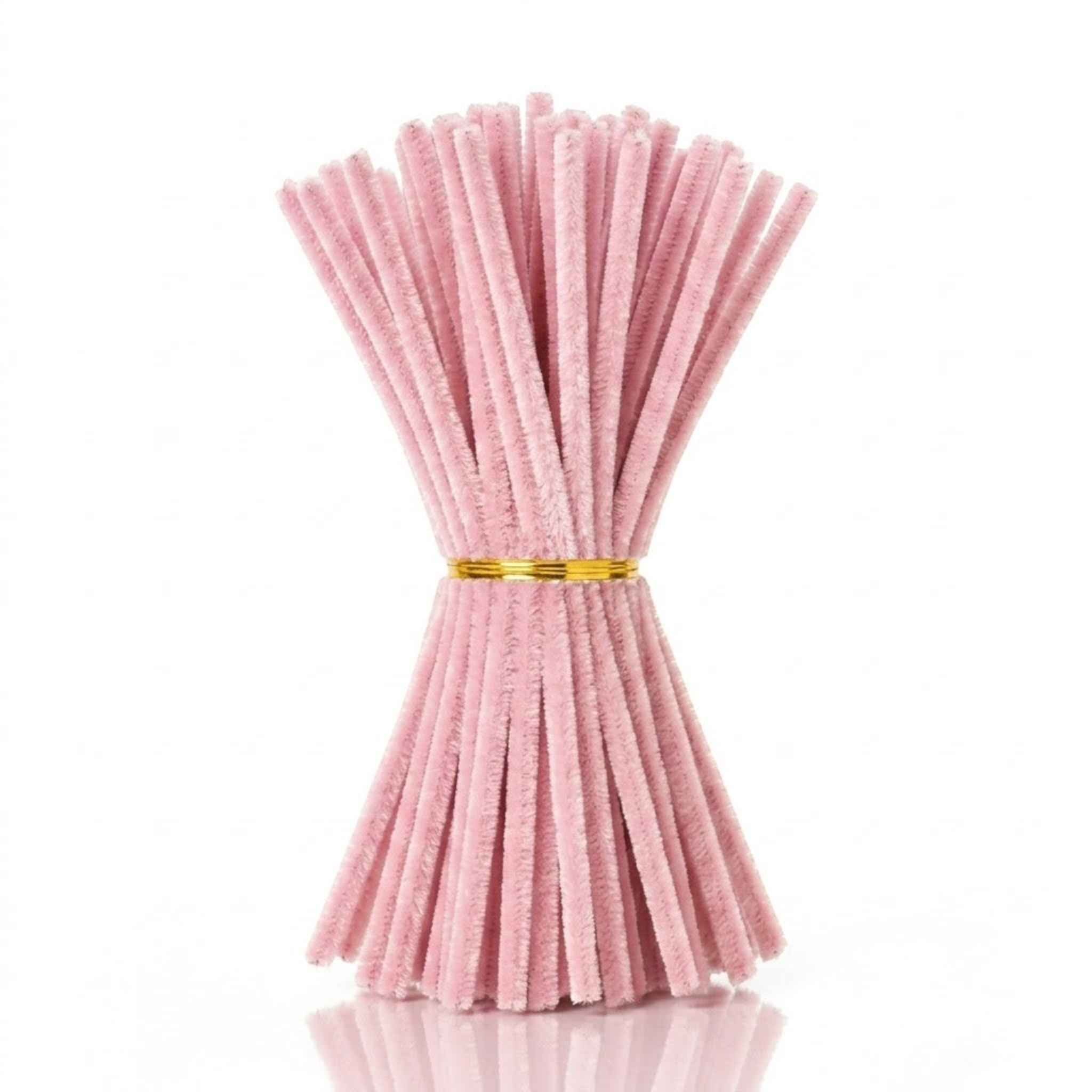 Set de 100 limpiapipas color rosa de Importadora Acacia para manualidades, flexibles y de 30 cm de largo.