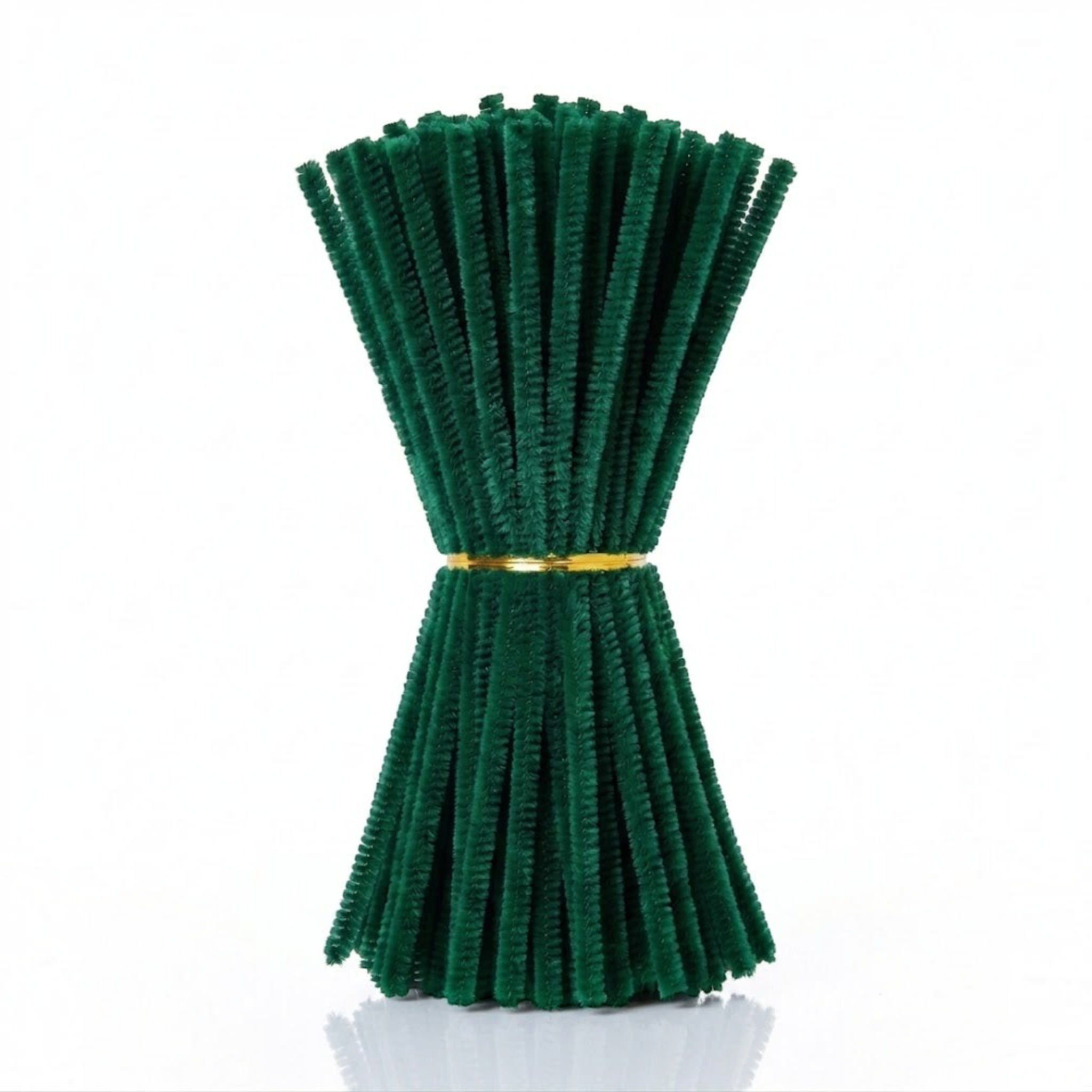 Set de 100 limpiapipas verdes de Importadora Acacia, flexibles y suaves, ideales para manualidades y proyectos de arte.