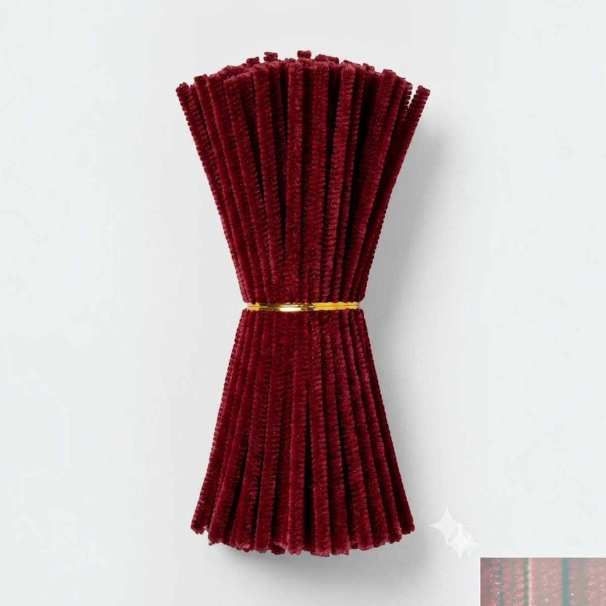 Set de 100 limpiapipas color vino de Importadora Acacia para manualidades y proyectos creativos de 30 cm de largo