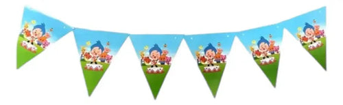 Importadora Acacia Payaso Plim Plim birthday bunting banner with colourful triangular flags for kids party decor