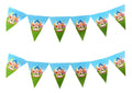 Importadora Acacia Plim Plim clown birthday bunting banner with colorful triangular flags for kids party decoration