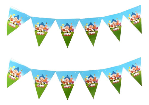 Importadora Acacia Plim Plim clown birthday bunting banner with colorful triangular flags for kids party decoration